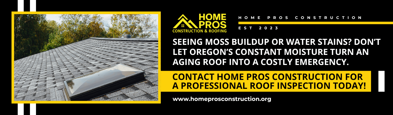 Professional inspecting an asphalt roof in Eugene, a key step in determining roof leak repair cost
